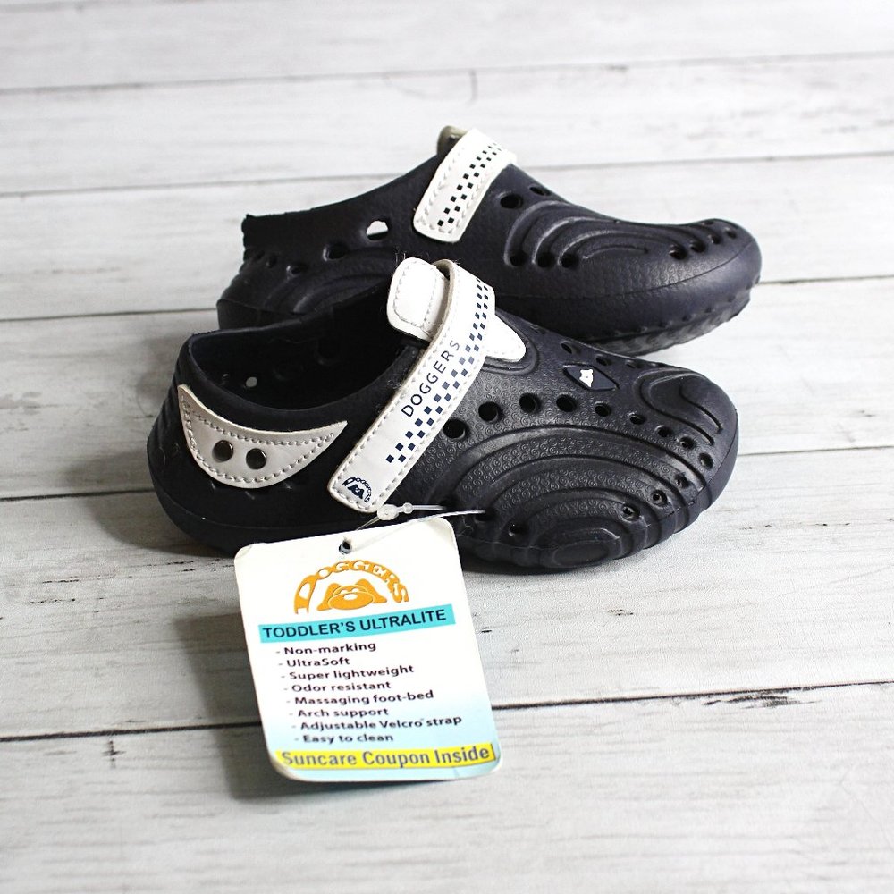Doggers Ultralite Shoes Toddler Size 5 6 Navy Blue White Puppy Dog Beach